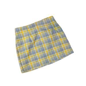 Better Be Yellow Plaid Skirt Juniors Size M